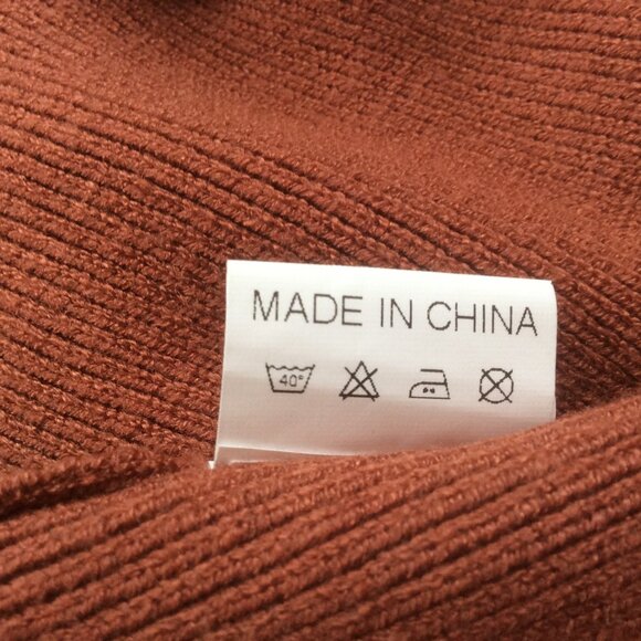 Terra Cotta Long Sleeve Waist Tie Boho Long Duster Sweater w/Pockets Size Medium - Picture 5 of 5